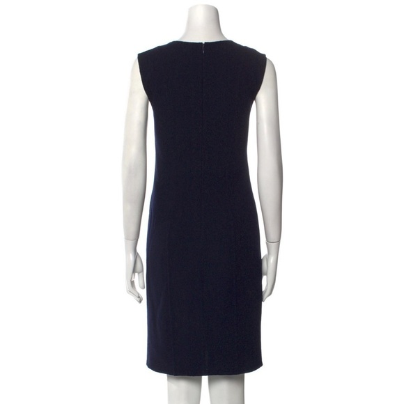 Bill Blass Vintage 1990s Blue Sleeveless Crewneck Knee-Length Shift Dress Size S - Picture 3 of 10